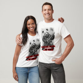 Ich liebe Rock and Roll und Pandas auf Schwarz T-Shirt