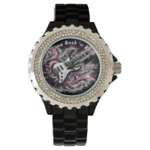 Ich liebe Rock N Roll E-Gitarre Personalisiert Armbanduhr