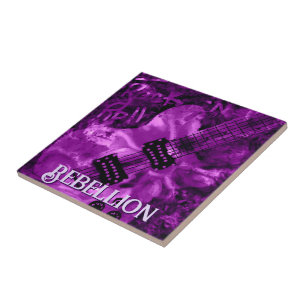 Ich liebe Rock 'N Roll E-Gitarre Personalisiert Fliese
