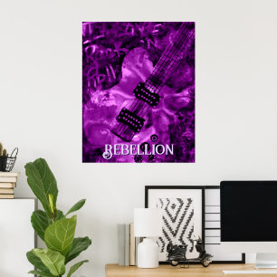 Ich liebe Rock 'N Roll E-Gitarre Personalisiert Poster