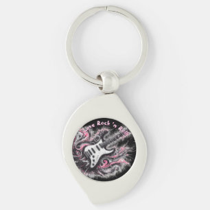 Ich liebe Rock N Roll E-Gitarre Personalisiert Schlüsselanhänger