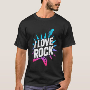 Ich liebe Rockmusik E-Gitarre T-Shirt