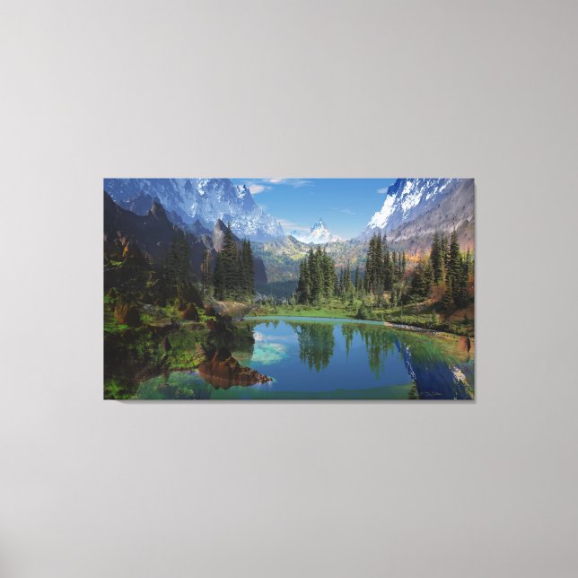 Ich Liebe Rocky Mountain Stretched Canvas Print Leinwanddruck (Vorderseite)