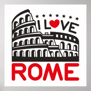 Ich liebe Rom Italien Colosseum Reise Poster