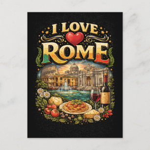 Ich liebe Rom Postkarte