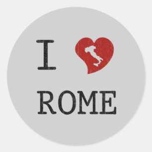 Ich liebe Rom Runder Aufkleber