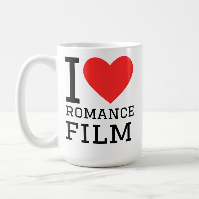 Ich liebe Romantikfilme Kaffeetasse (Links)