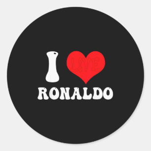 Ich liebe Ronaldos Vornamen Groovy Personalisiert Runder Aufkleber