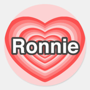 Ich liebe Ronnie. Ich liebe dich Ronnie. Herz Runder Aufkleber