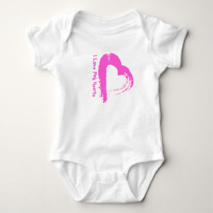 Ich liebe rosa Herzen Rosa Herz Baby-Body Baby Strampler