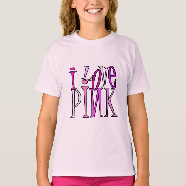 Ich liebe Rosa T-Shirt (Vorderseite)