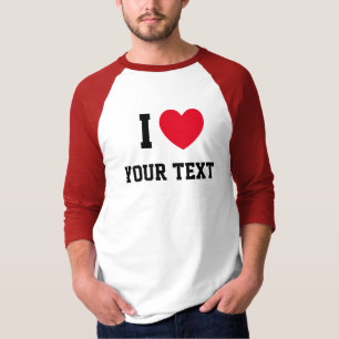 Ich liebe rote Liebe benutzerdefinierter Text T-Shirt
