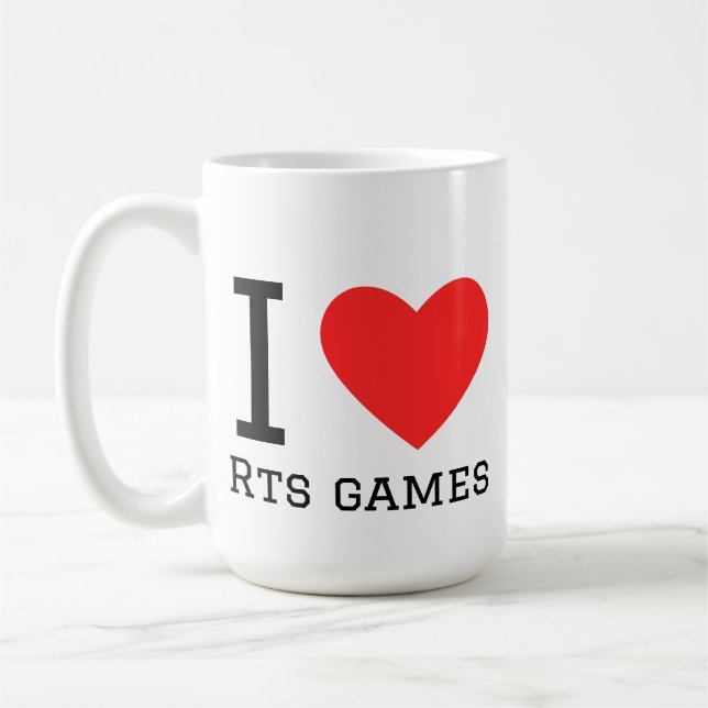 Ich liebe RTS-Spiele Kaffeetasse (Links)