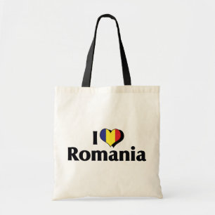 Ich liebe Rumänien-Flagge Tragetasche