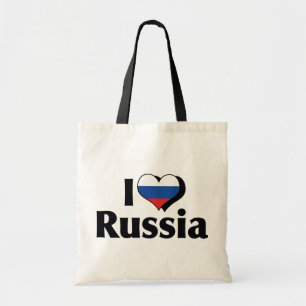 Ich liebe Russland-Flagge Tragetasche