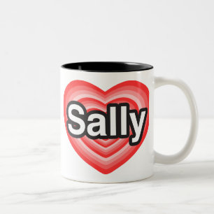 Ich liebe Sally. Ich liebe dich Sally. Herz Zweifarbige Tasse