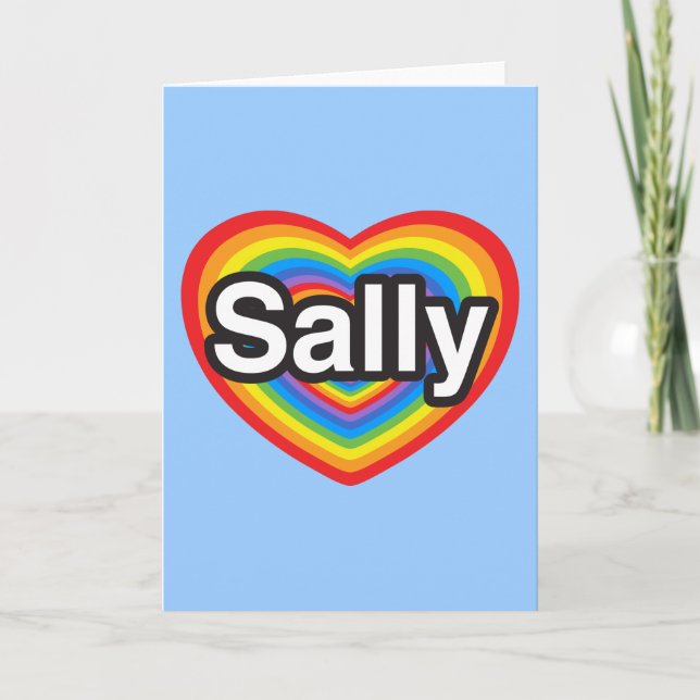 Ich Liebe Sally. Ich Liebe dir Sally. Herz Karte (Vorderseite)