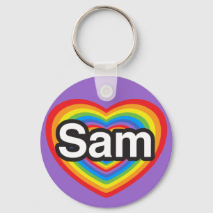 Ich liebe Sam. Ich liebe dich Sam. Herz Schlüsselanhänger