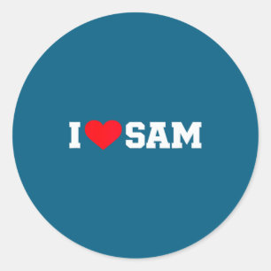 Ich liebe Sam Runder Aufkleber