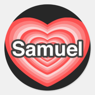 Ich Liebe Samuel. Ich Liebe dir Samuel. Herz Runder Aufkleber