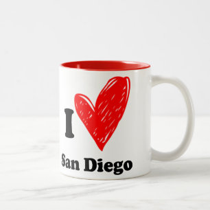 Ich liebe San Diego Zweifarbige Tasse