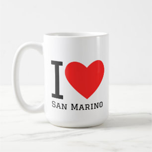 Ich liebe San Marino quadratischer Aufkleber Kaffeetasse