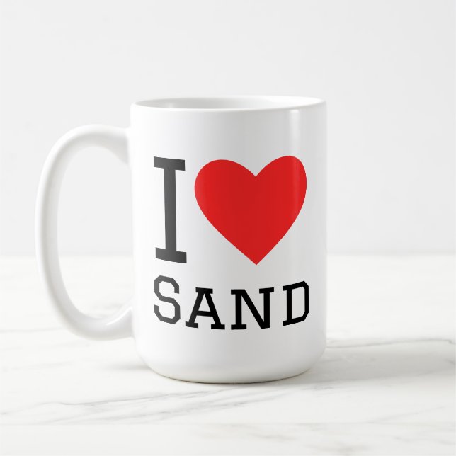 Ich liebe Sand Kaffeetasse (Links)