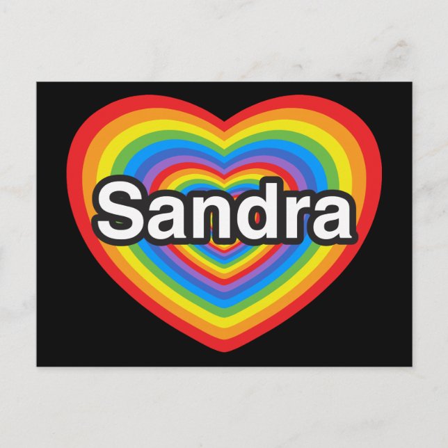 Ich Liebe Sandra. Ich Liebe dir Sandra. Herz Postkarte (Vorderseite)