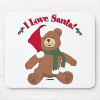 Ich Liebe Santa! Christmas Teddy Bear Mousepad