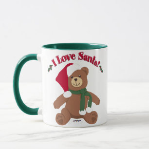 Ich Liebe Santa! Christmas Teddy Bear Tasse