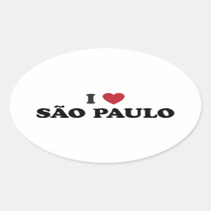 Ich liebe Sao Paulo Brasilien Ovaler Aufkleber