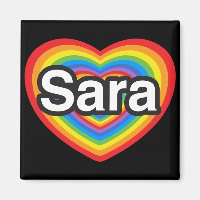 Ich Liebe Sara. Ich Liebe dir Sara. Herz Magnet (Vorne)