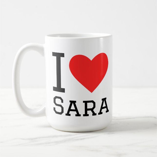 Ich liebe Sara Kaffeetasse (Links)