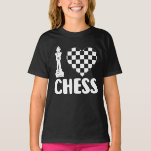 Ich liebe Schach – Klassischer König und kariertes T-Shirt