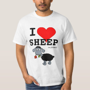 Ich liebe Schafe (als Freunde) großes rotes Herz s T-Shirt
