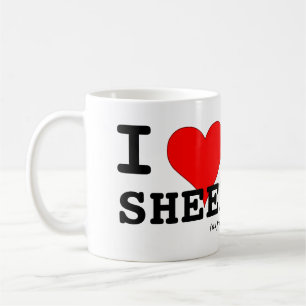 Ich liebe Schafe (als Freunde) großes rotes Herz s Tasse