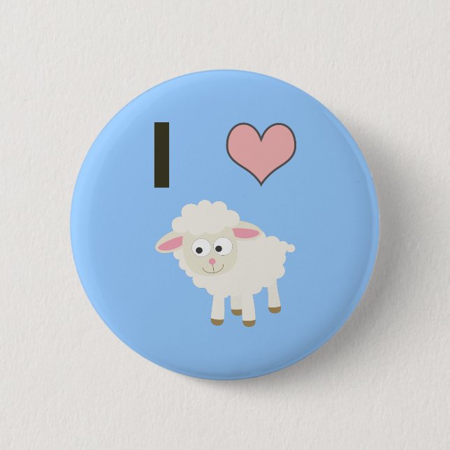 Ich liebe Schafe Button (Vorderseite)