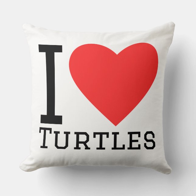 Ich liebe Schildkröten Kissen (Vorderseite)