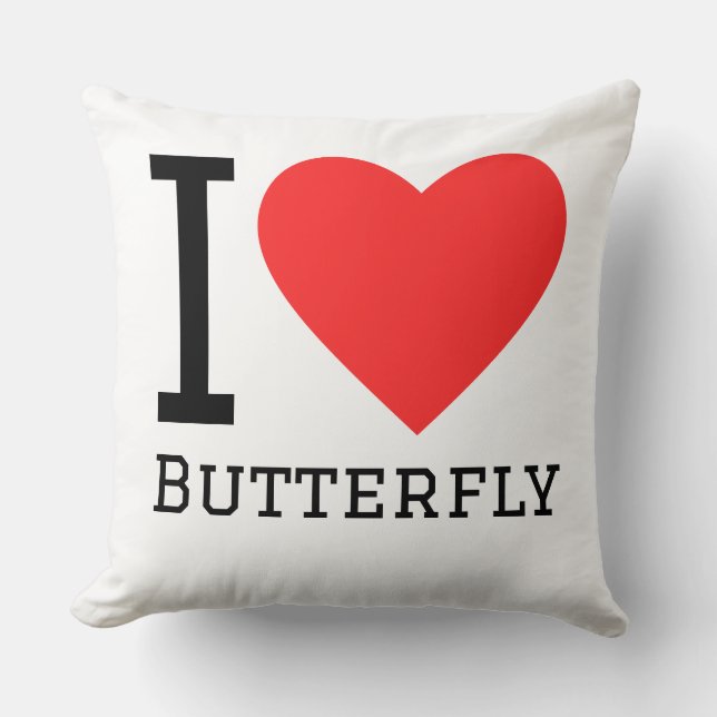 Ich liebe Schmetterling Kissen (Vorderseite)
