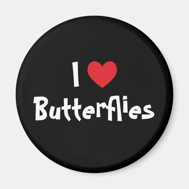 Ich liebe Schmetterlinge Magnet (Vorne)