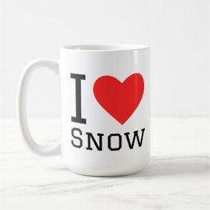 Ich liebe Schnee quadratischer Aufkleber Kaffeetasse