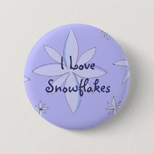 Ich liebe Schneeflocken Button