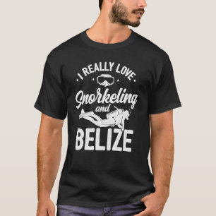 Ich Liebe Schnorcheln und Belize Scuba Diver Di T-Shirt
