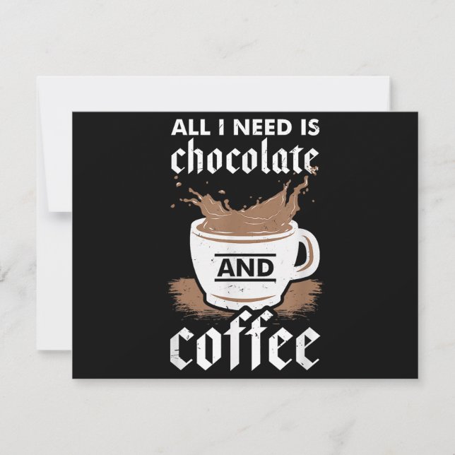 Ich Liebe Schokolade und Kaffee Dankeskarte (Vorderseite)