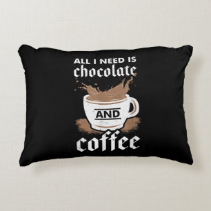 Ich Liebe Schokolade und Kaffee Dekokissen