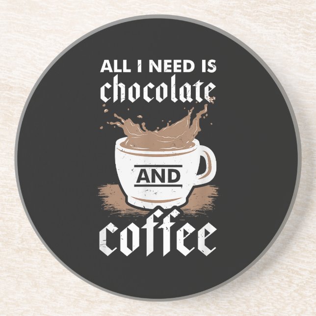 Ich Liebe Schokolade und Kaffee Getränkeuntersetzer (Vorne)