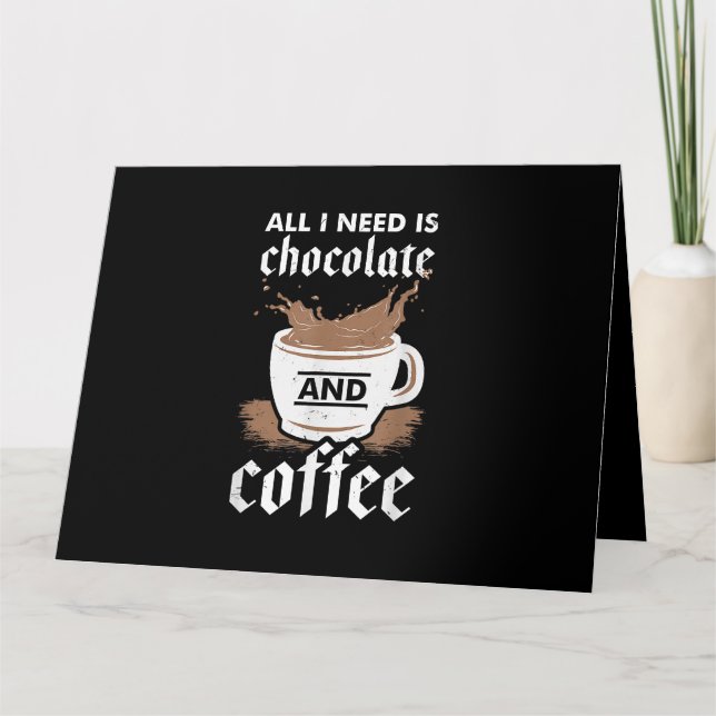 Ich Liebe Schokolade und Kaffee Karte (Vorderseite)
