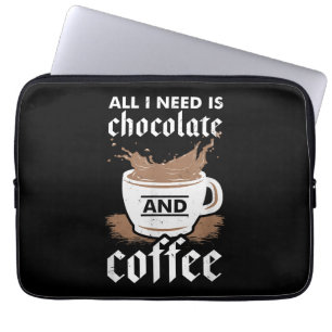 Ich Liebe Schokolade und Kaffee Laptopschutzhülle
