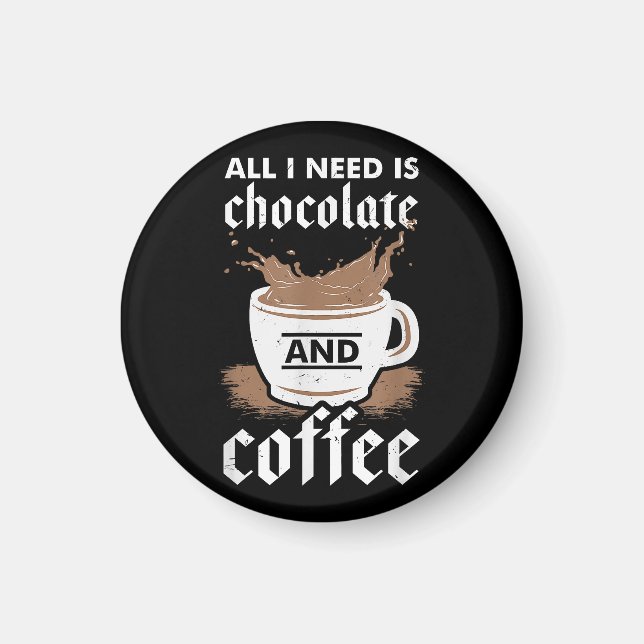 Ich Liebe Schokolade und Kaffee Magnet (Vorne)