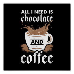 Ich Liebe Schokolade und Kaffee Poster